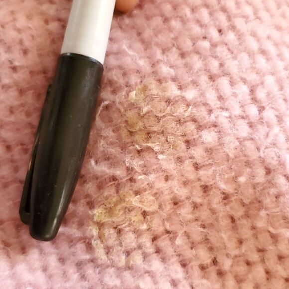 Vintage Waffle Weave Acrylic Blend Shiny Satin Trim Pink Blanket 70" X 84" - Picture 5 of 6